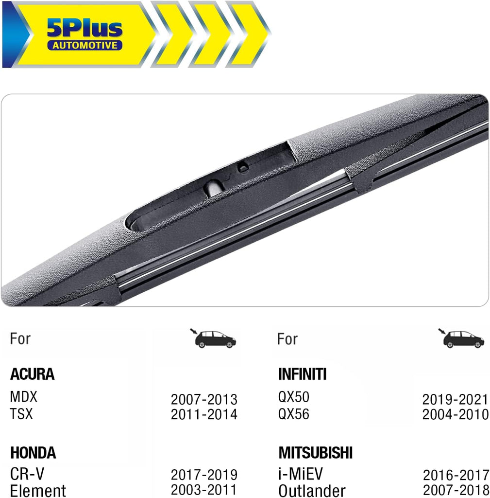 5 PLUS® 12 Inch Rear Wiper Blade Replacement Generic filter for Honda CRV 2022-2017 Element 11-03/Nissan Murano 2024-2009 Armada 23-05 Pathfinder 12-04 Rear Windshield Wiper Blade(12-B)
