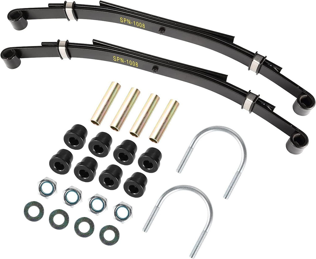 YUWEIDG0769 Golf Cart Club Car DS Rear Heavy Duty 4-Leaf Springs Kit with Bushings & Sleeves U Bolt, OEM# 1014675 Golf Cart Accessories