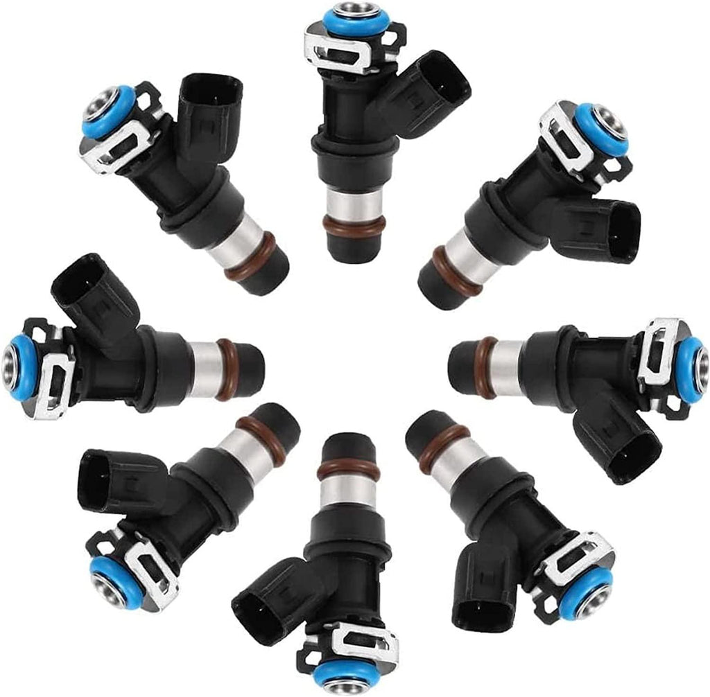 Gurssnn Fuel Injectors 17113553 17113698 2 Holes Set Of 8 For 2000/2003 Chevy Tahoe Silverado Suburban Avalanche Express GMC Savana Sierra 1500 2500 Yukon Cadillac Escalade FJ315 4.8L 5.3L 6.0L