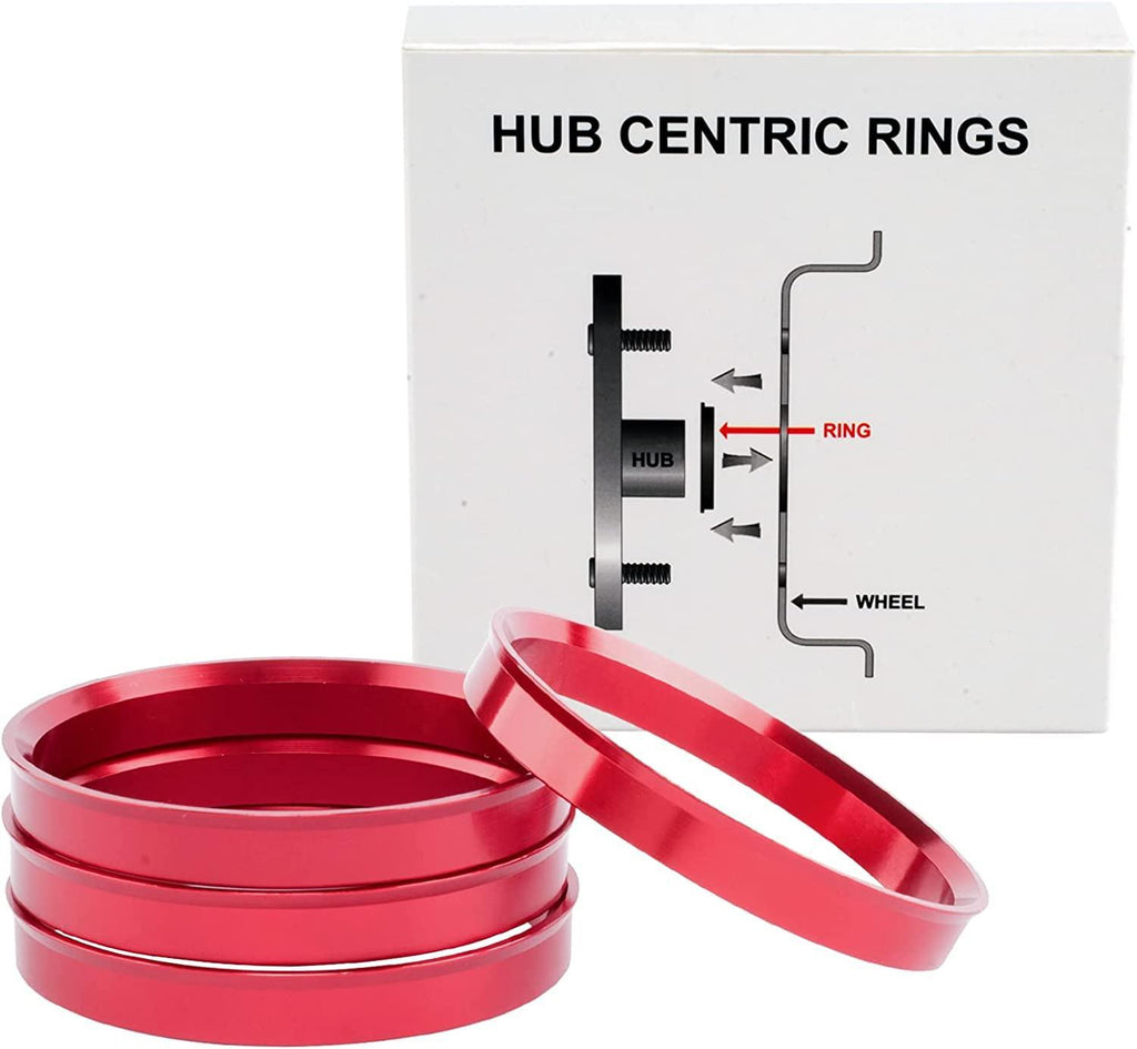 VLAOSCHI Red Alloy Aluminum Hub Centric Rings 77.8 to 108 - Performance Wheel Hubcentric Rings for 77.8mm Vehicle Hub with 108mm Center Bore Rims - Pack of 4