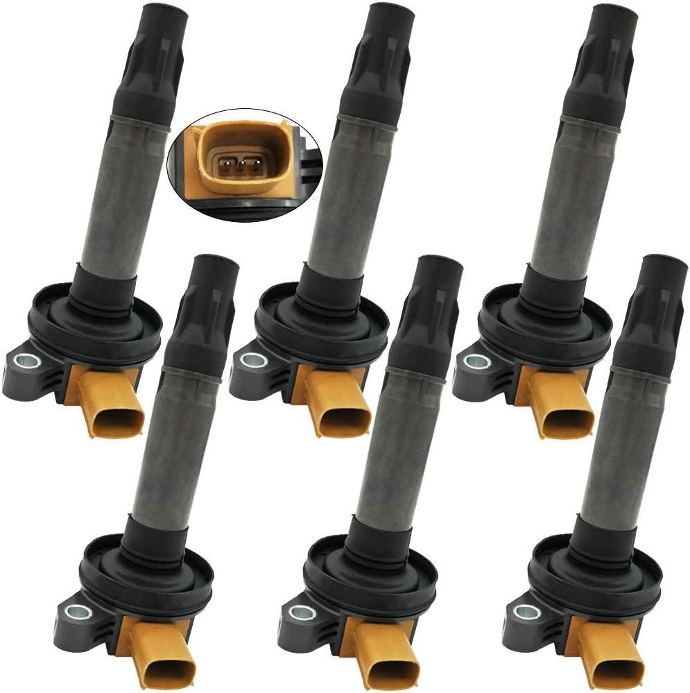 Automotive-leader DG549 BL3Z-12029-C 6PCS Ignition Coils for Ford Mustang Edge Flex Fusion Taurus Taurus X, for Lincoln MKS MKT MKK MKZ, for Mazda 6 Mazda CX-9, for Mercury Sable DG-549 C1814 UF646