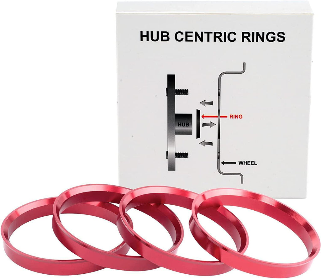 VLAOSCHI Red Alloy Aluminum Hub Centric Rings 77.8 to 108 - Performance Wheel Hubcentric Rings for 77.8mm Vehicle Hub with 108mm Center Bore Rims - Pack of 4