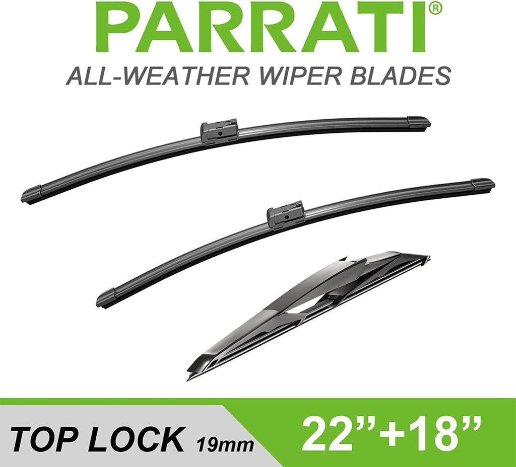 PARRATI® 22 Inch & 18 inch of High Performance Premium All-Season Automotive Replacement Front Windshield Wiper Blades for Colorado Canyon 2015-2018,Easy DIY Install(Set of 2)