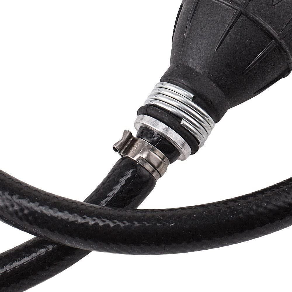 ZKer 6FT 1/4" (6mm) Nylon Braided Fuel Line with Primer Bulb Universal Marine Outboard Boat Fuel Hose Line Assembly Steel Hose Clamps Primer Bulb for Motor RVs
