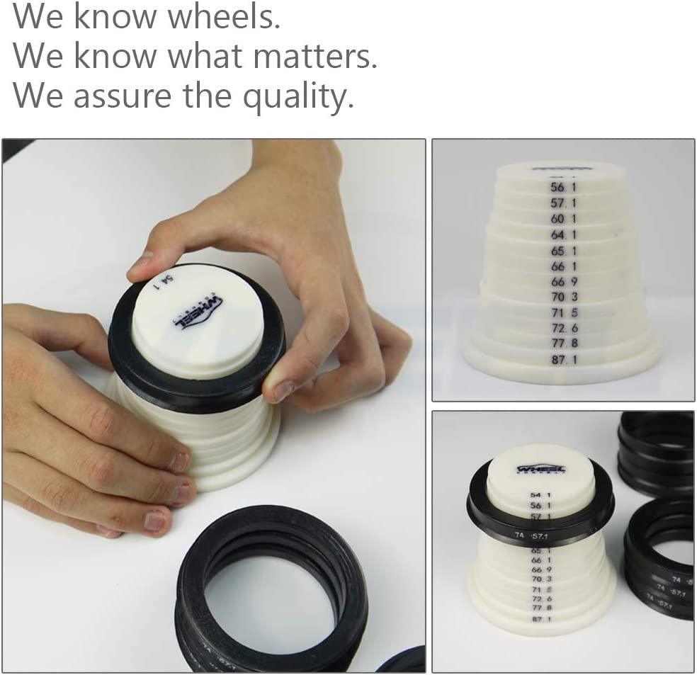 WHEEL CONNECT Hub Centric Rings, 73.1 to 70.5, Set of 4, ABS Plastic Hubrings, O.D:73.1-I.D:70.5mm. P