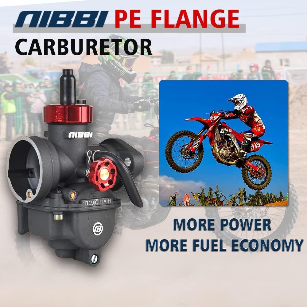 NIBBI Carburetor PE19mm,fit 100cc—125cc Motorcycle Engine with Carb Jets for YAMAHA KAWASAKI SUZUKI Apollo Dirt Bike Mini Bike SSR TTR KYMCO SYM TAOTAO CG125/CG150