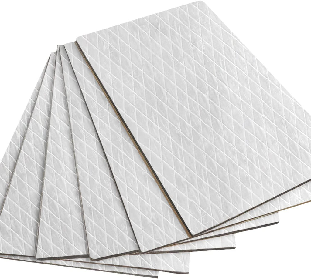 GOSCHE 197mil 36 sqft Sound Deadening Mat, 5mm Sound Deadening Heat Shield Insulation Mat with Self-Adhesive PE Foam Dampening Material for Car Hood Trim Roof Door 9.8″x 15.7″(34-Piece)