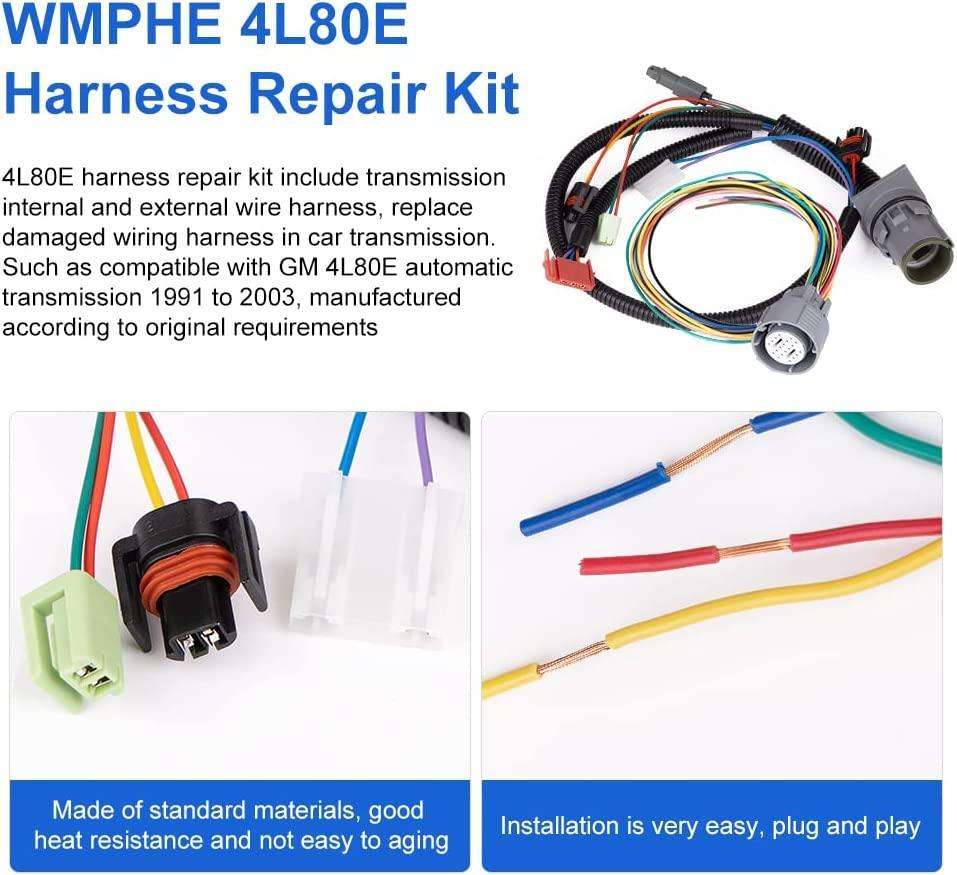 WMPHE 4L80E Harness Repair Kit Transmission Internal and External Wire Harness 350-0032 350-0033, Compatible with GM 4L80E Automatic Transmission 1991 to 2003