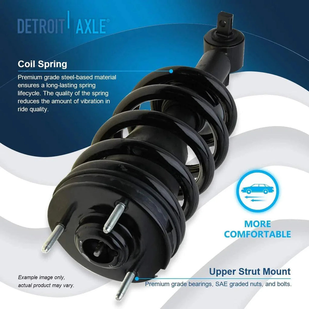 Detroit Axle - Front Struts w/Coil Spring Assembly Replacement for Chevy GMC Silverado Sierra Suburban Yukon XL 1500 Tahoe Avalanche Cadillac Escalade - 2pc Set