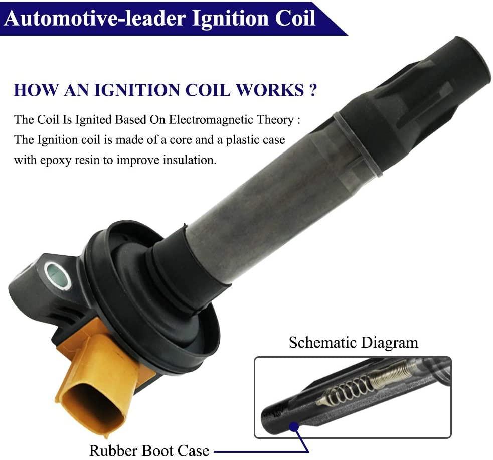Automotive-leader DG549 BL3Z-12029-C 6PCS Ignition Coils for Ford Mustang Edge Flex Fusion Taurus Taurus X, for Lincoln MKS MKT MKK MKZ, for Mazda 6 Mazda CX-9, for Mercury Sable DG-549 C1814 UF646
