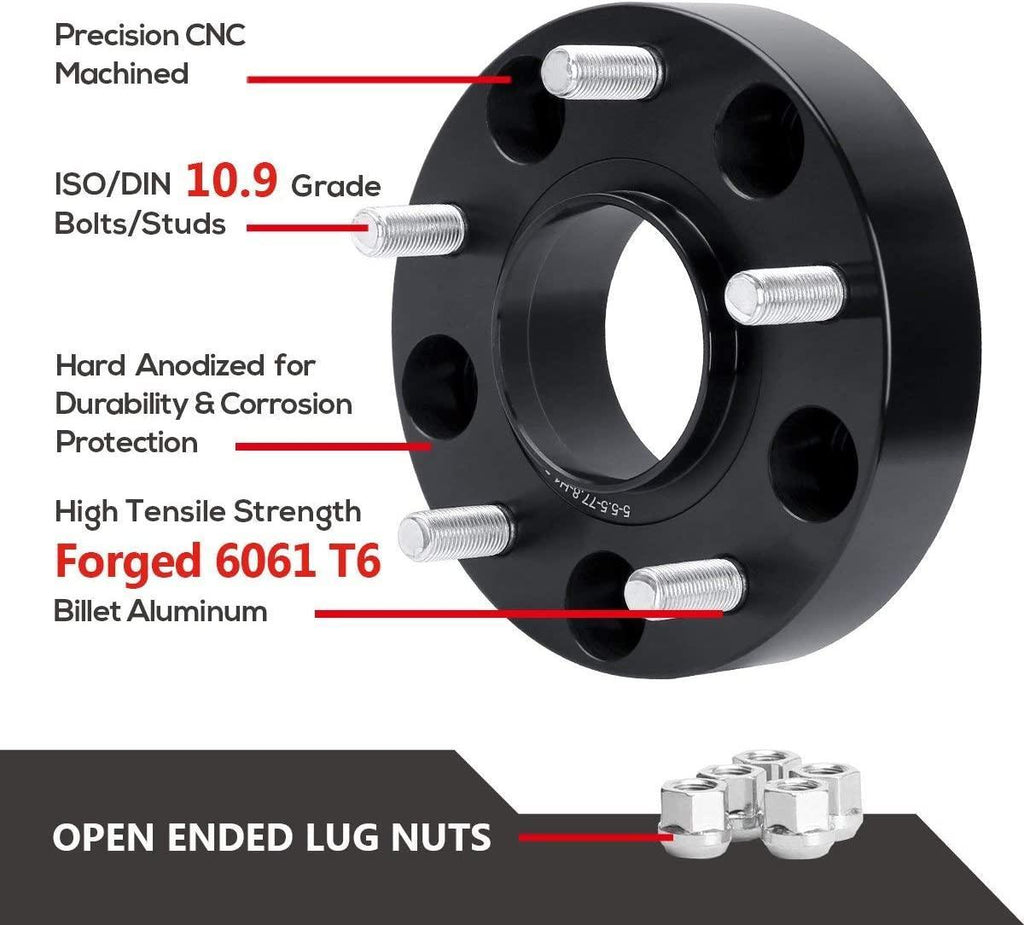 dynofit 5x5.5 Wheel Spacers for Ram 1500 2012-2018, 5x139.7 Hub Centric Spacer (Set of 4), 1.5"(38mm) 77.8mm Hub Bore M14x1.5 Forged Wheel SPACERS Do-dge Ram 1500 12-18 Pick Up Trucks(DS/DJ)