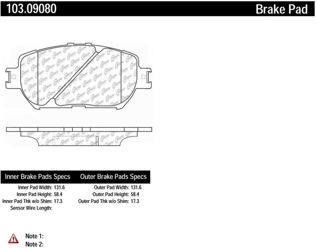 Centric (103.09080) Brake Pad, Ceramic