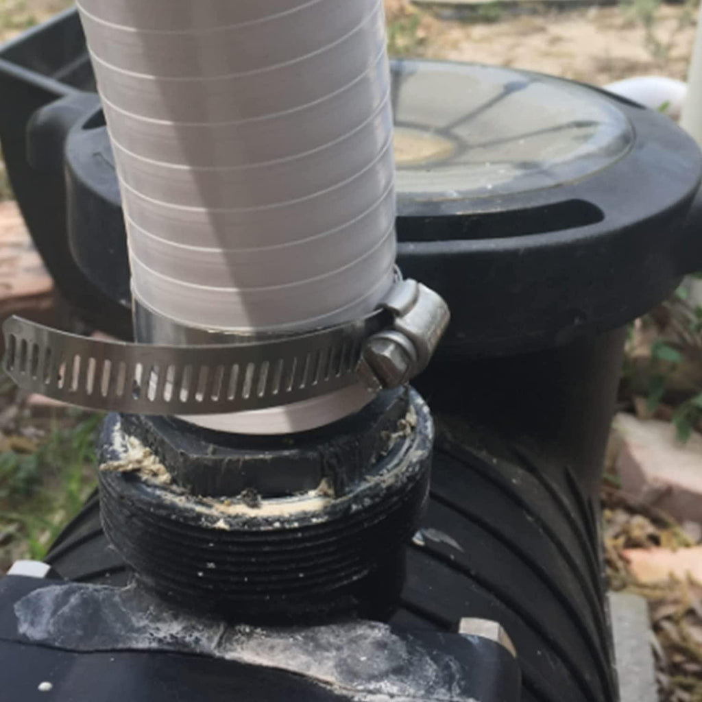 Flexible PVC Pipe2" Dia Black PVC Pipe,2" x25 feet Pool Hose,Spa Hose Tubing for Koi Ponds, Pond Tubing,Irrigation and Water Gardens,With 2PCS Stainless Steel Clamps