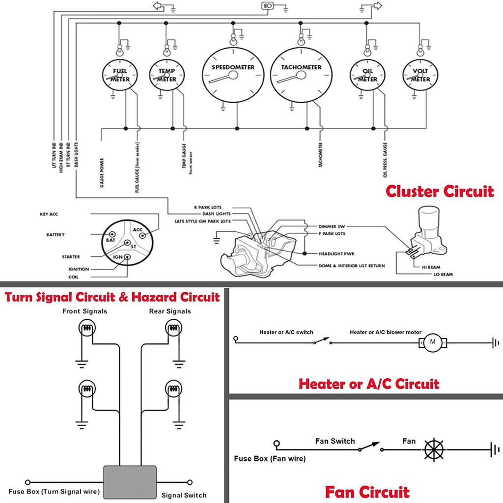 14 Fuse 12-14 Circuit Wiring Harness Racing GXL Copper Wire Street Rods Hot Rods Race Cars Universal