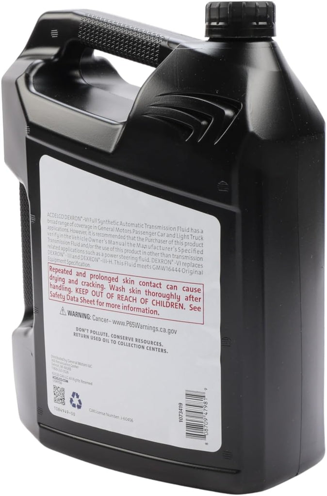 ACDelco GM Original Equipment 10-9244 (88865618) Dexron VI Full Synthetic Automatic Transmission Fluid - 1 gal