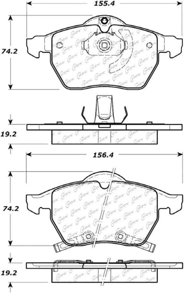 Centric Parts 102.08190 102 Series Semi Metallic Standard Brake Pad