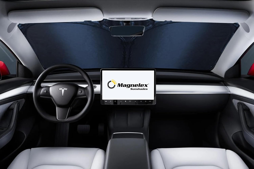 Magnelex Car Windshield Sunshade | Innovative No-Light-Pass Technology for Maximum Protection | Foldable Sun Shade Keeps Your Vehicle Cool | Fit for Cars, Trucks, and SUVs | Large (63 x 33.8 in)