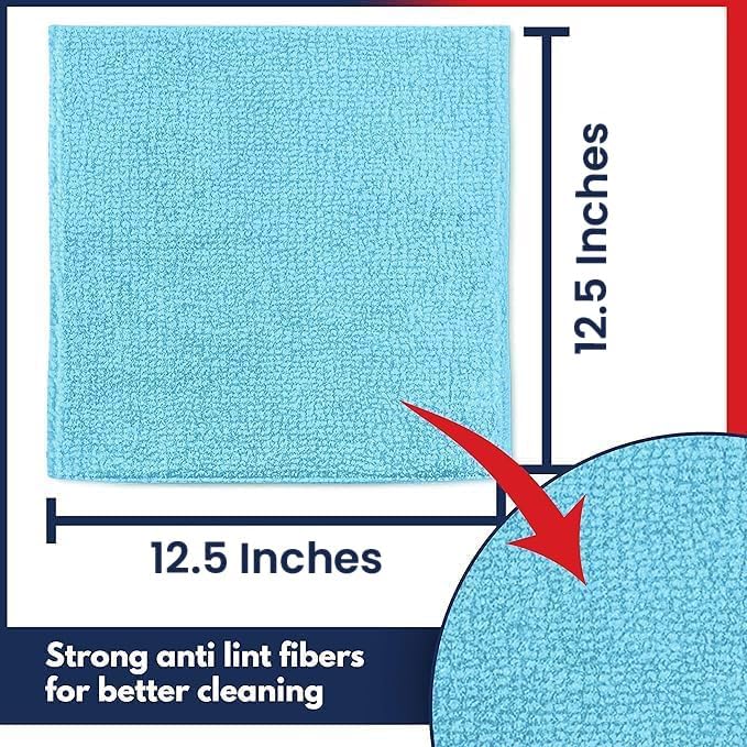 USANOOKS Microfiber Cleaning Cloth Grey - 12 Pcs (12.5"x12.5") - High Performance - 1200 Washes, Ultra Absorbent Microfiber Towel Weave Grime & Liquid for Streak-Free Mirror Shine - Car Washing Cloth