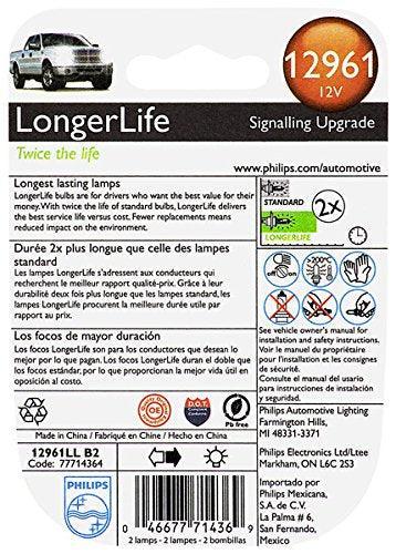 Philips 12961LLB2 LongerLife Miniature Bulb, 2 Pack