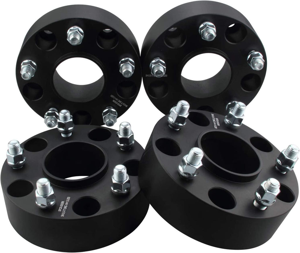 DCVAMOUS 4PC Black 5x5.5 Hubcentric Wheel Spacers 2 Inch with 9/16" Studs Compatible with Dodge 5 Lug 5x139.7 for 2002-2010 R-A-M 1500 | 2005-2011 Dakota | 2004-2009 Durango