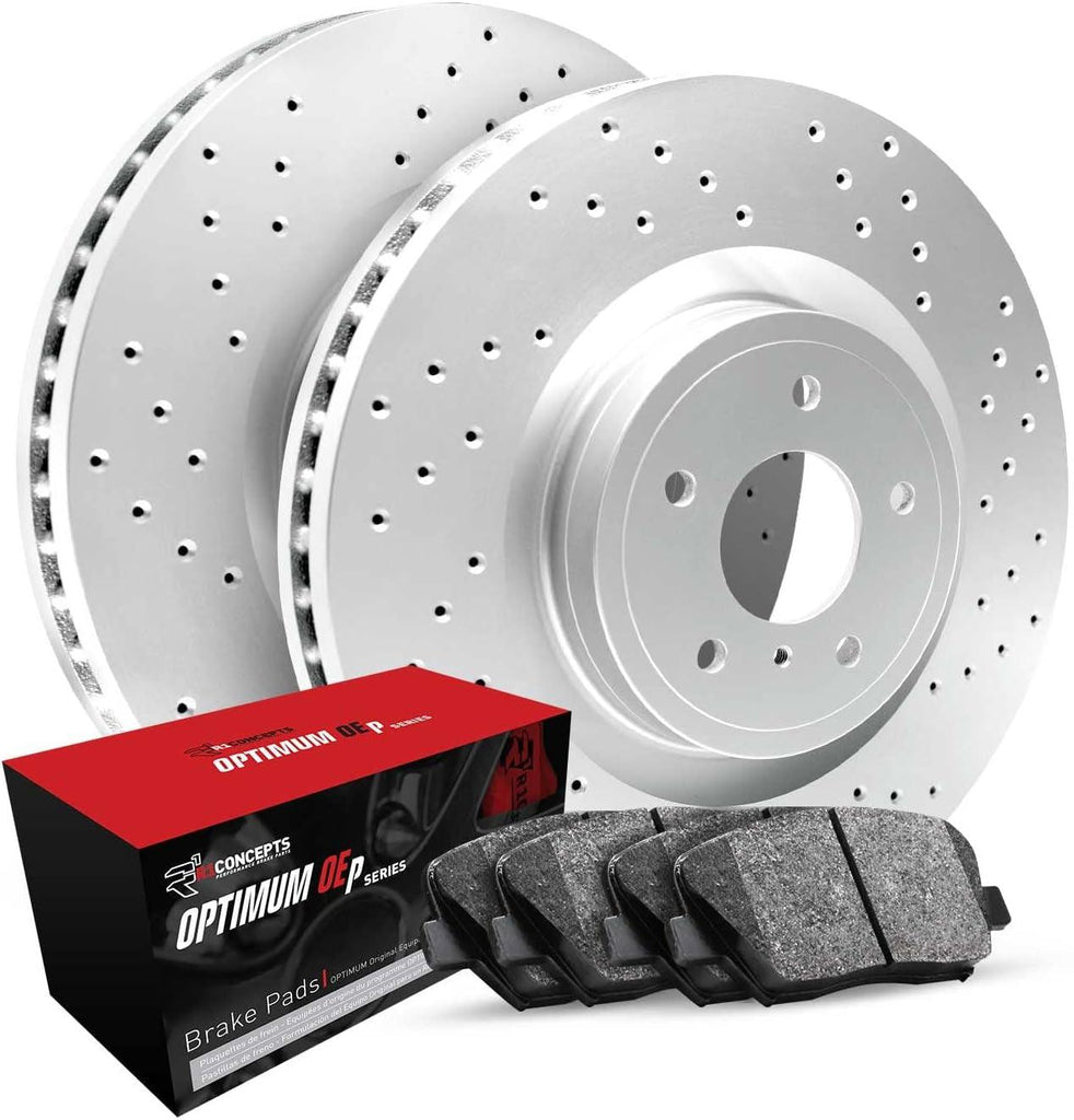 R1 Concepts Front Brakes and Rotors Kit |Front Brake Pads| Brake Rotors and Pads| Optimum Oep Brake Pads and Rotors|Fits 2008-2019 Pontiac Vibe; Scion Xd; Toyota Corolla, Matrix