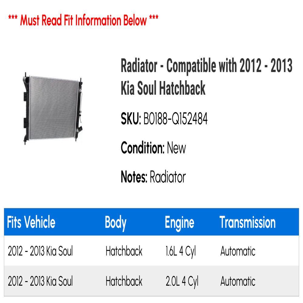 Radiator - Compatible with 2012 - 2013 Kia Soul Hatchback