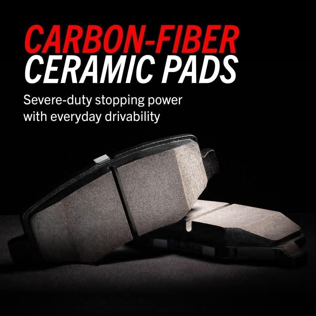 K8448 Front and Rear Z23 Daily Driver Carbon-Fiber Ceramic Brake Pads and Drilled and Slotted Rotors Kit