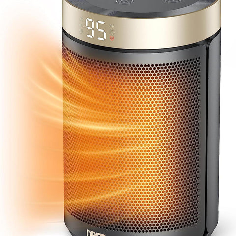 Dreo Space Heater, Portable Electric Heaters for Indoor Use with Thermostat, Digital Display, 1-12H Timer, Eco Mode and Fan Mode, 1500W PTC Ceramic Fast Safety Heat for Office Bedroom Home