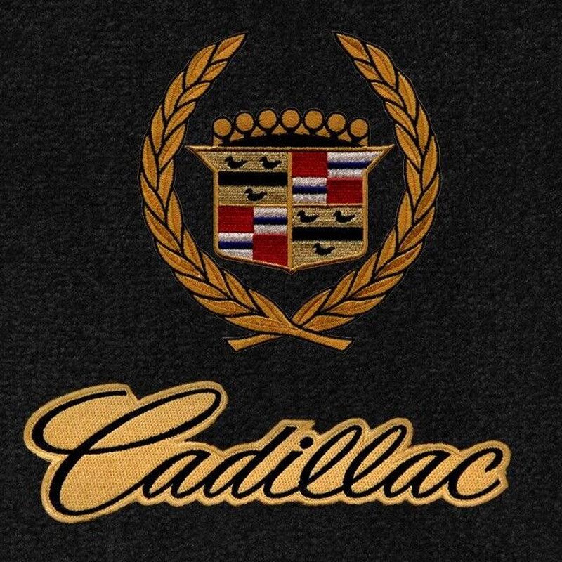 Lloyd Berber Front Mats for '69-70 Calais W/Cadillac Crest 2 Gold W/Black on Gol