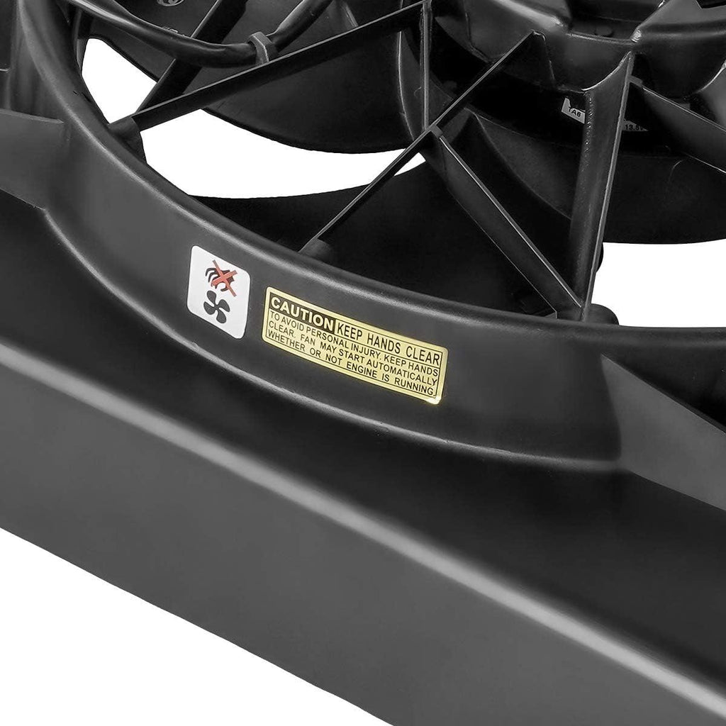 OEM-RF-0039 Factory Style Radiator Cooling Fan Assembly Cooling Efficiency Improved Direct Replacement [Compatible with Jeep Liberty 2002-2007 3.7L Engines] , Black