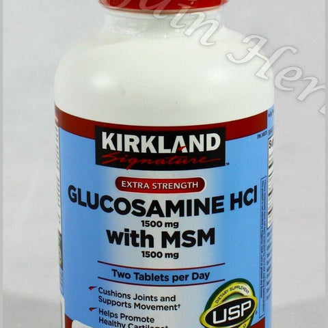 Kirkland Extra Strength Glucosamine HCI 1500Mg with MSM 375 Tablets Exp:06/2025