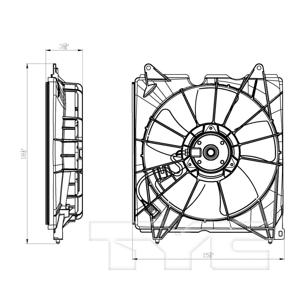TYC Engine Cooling Fan Assembly for 13-17 Accord 601420