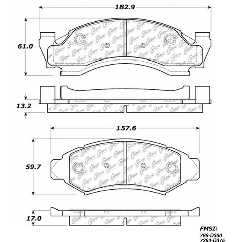 Centric Front Disc Brake Pad for Ford (102.03750)