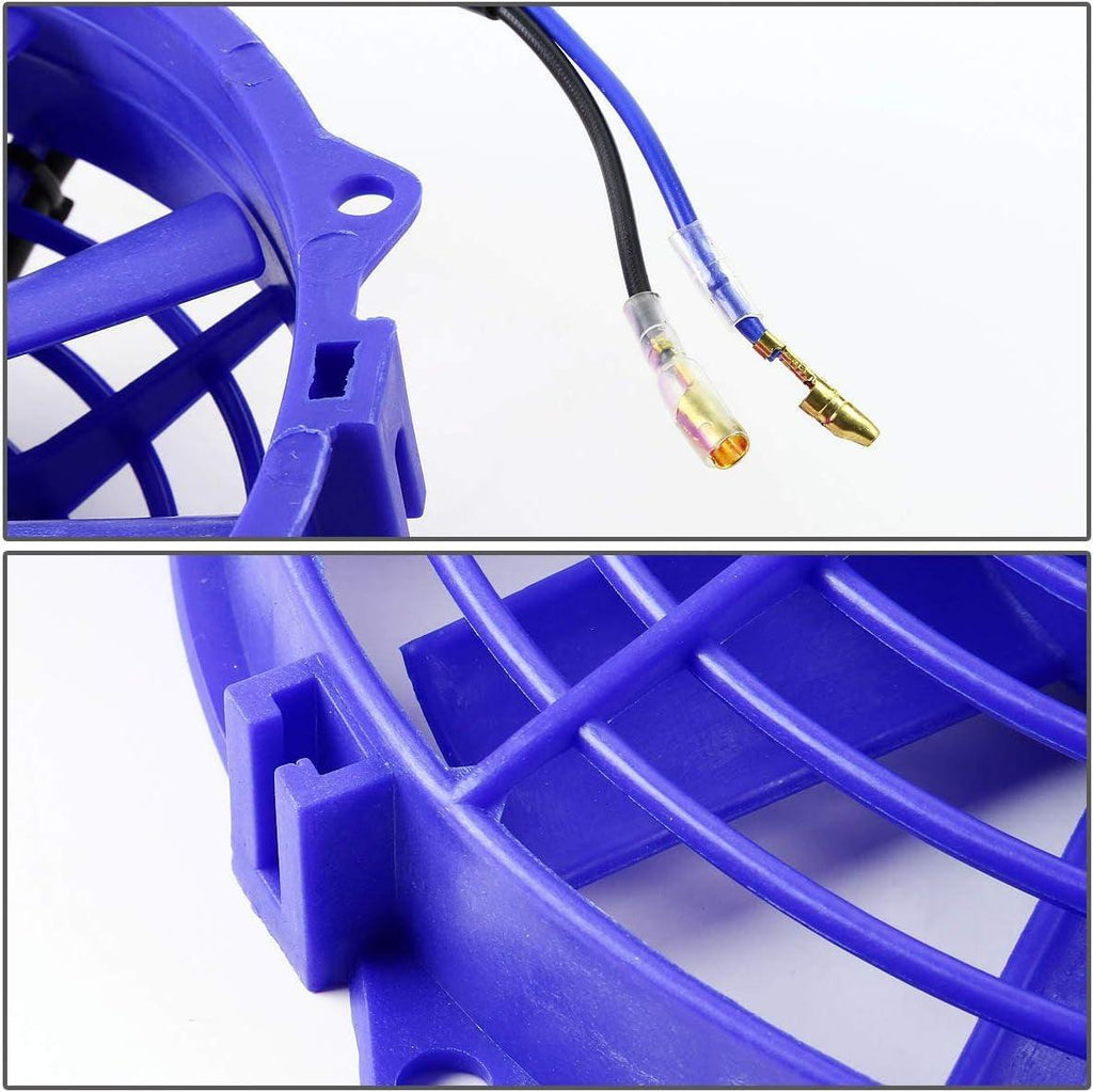RAF-9-BL+FMK-X2 2Pcs 9" Inch Electric Radiator Cooling Fan Kit (Blue)
