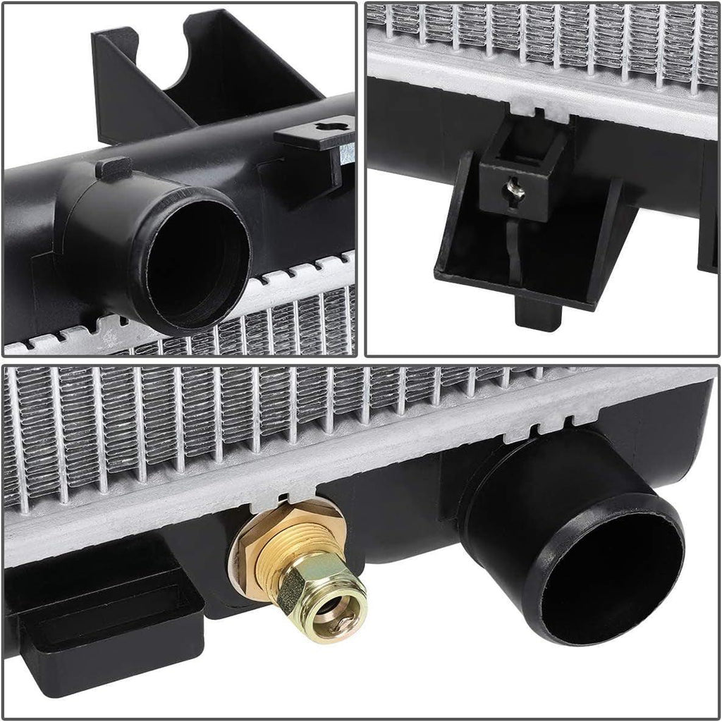 OEM-RA-2883 1-Row OE Style Bolt-On Aluminum Core Radiator Replacement Compatible with 05-11 Dakota / 06-09 Raider at MT, 21-7/8" W X 17-11/16" H X 1" D, 1-9/16" Inlet, 1-13-16" Outlet
