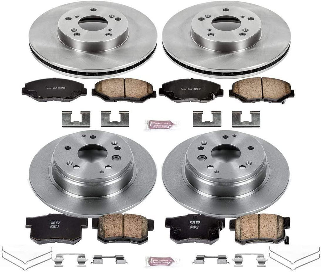 KOE5389 Autospecialty Front and Rear Replacement Brake Kit-Oe Brake Rotors & Ceramic Brake Pads