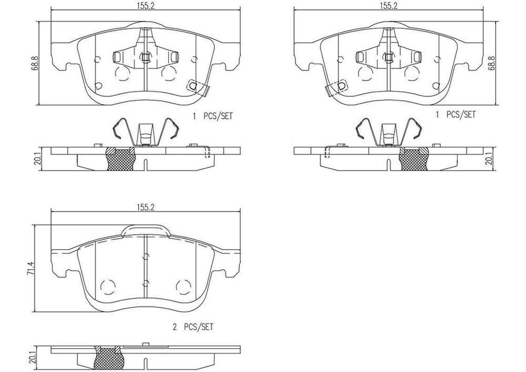 Brembo Front Disc Brake Pad Set for 14-20 500L (P23167N)