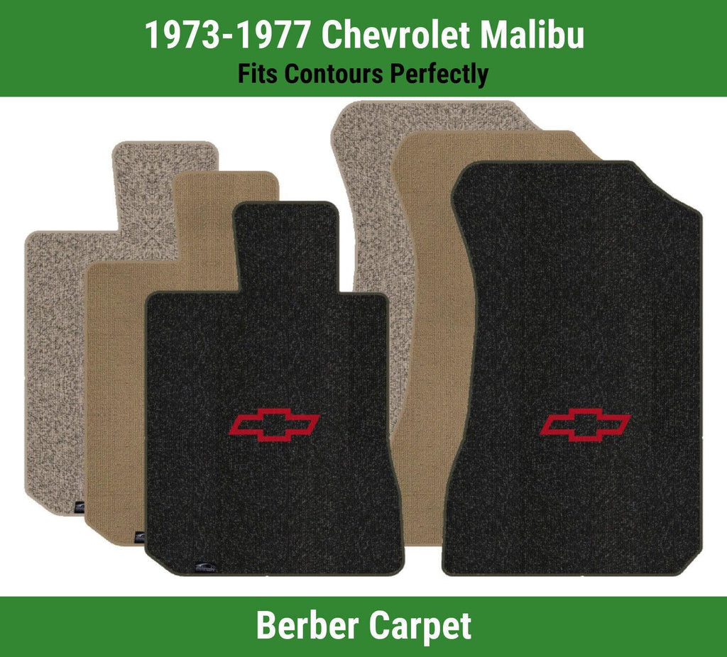 Lloyd Berber Front Mats for '73-77 Chevy Malibu W/Red Chevy Outline Bowtie