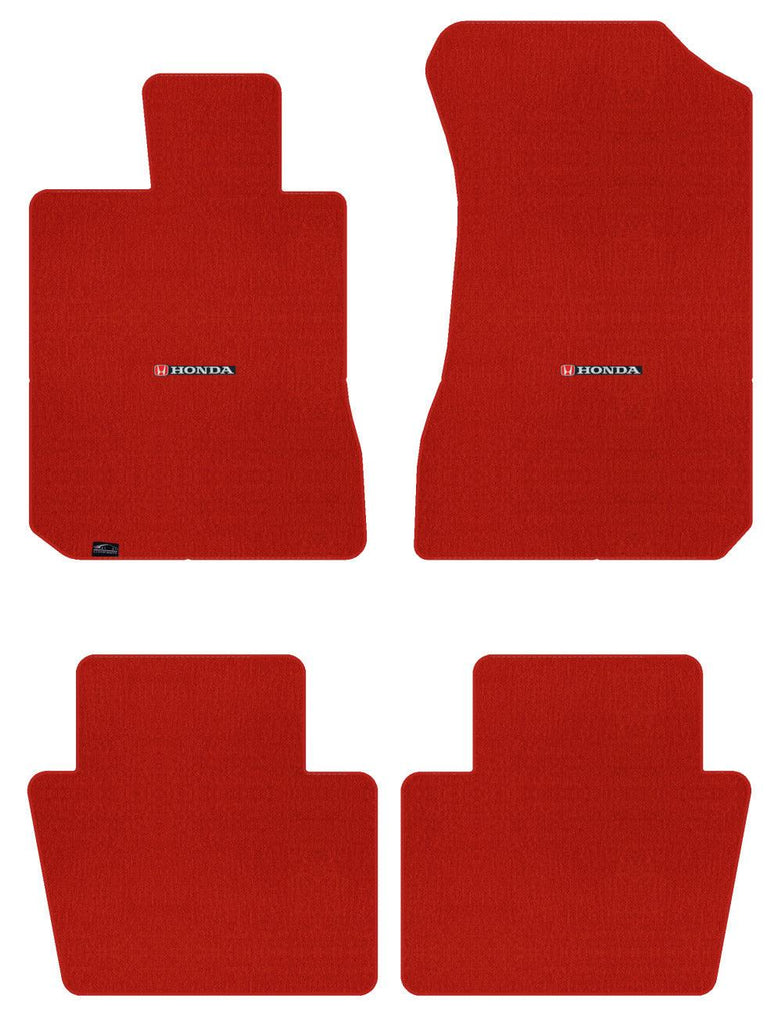 Lloyd Velourtex Front & Rear Mats for '82-83 Accord W/Red & Black Honda H & Word
