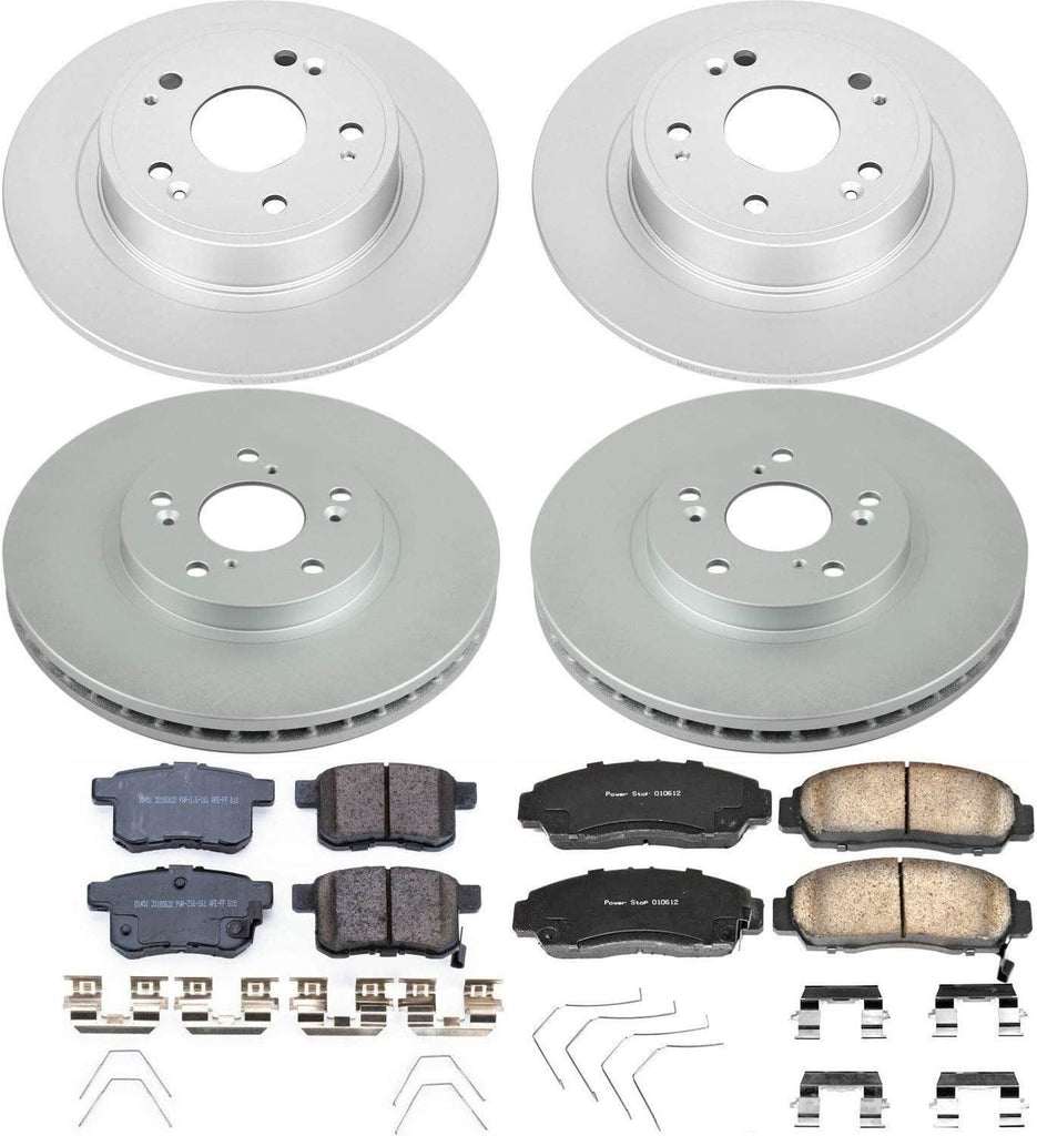 CRK5391 Coated Brake Rotor & Ceramic Brake Pads- Front & Rear