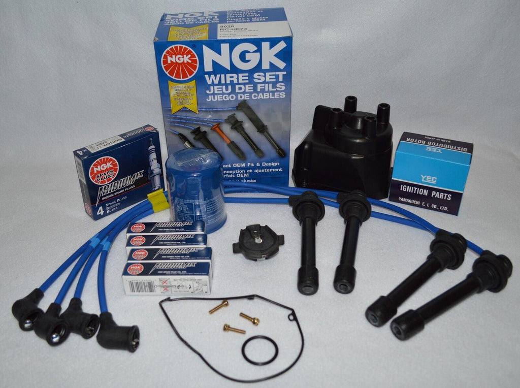 FOR 2000-2002 Honda Accord EX Vtech Cap Rotor NGK Wires-Spark Plug Tune up Kit
