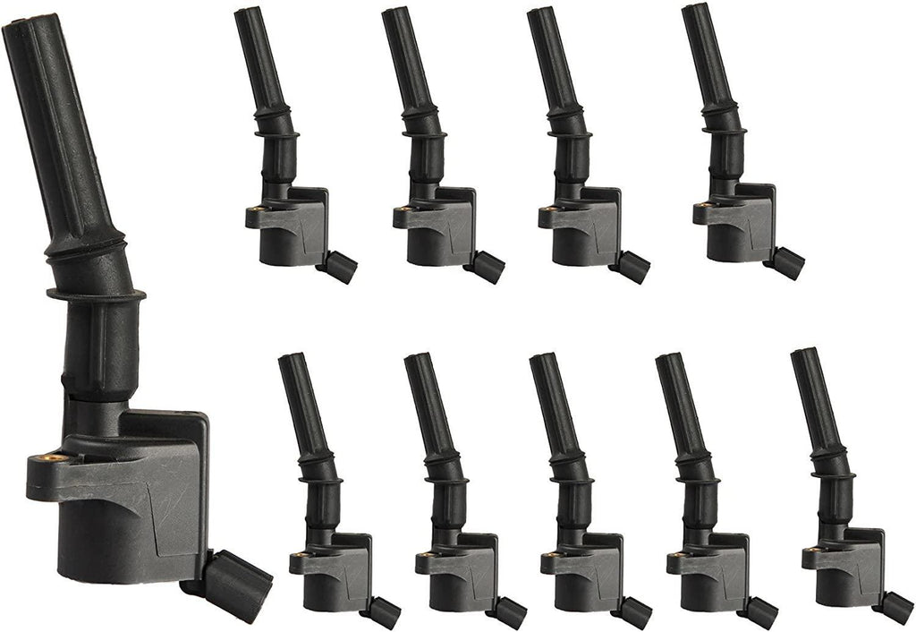 ENA Set of 10 Ignition Coil Pack Compatible with Ford Super Duty E-350 E-450 F-350 F-450 F-550 Econoline Excursion 6.8L V10 Replacement For 3W7Z12029AA 3W7Z-12029-AA 1L2Z-12029-AA