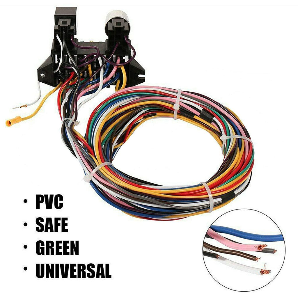 Universal 12 Circuit Wiring Wires Harness Fit for Muscle Car Hot Rod Street Rod XL Wires