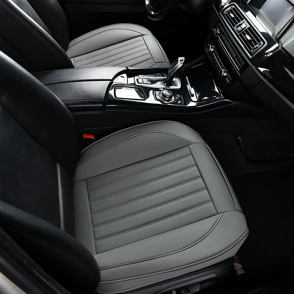Cusaota 1 Piece Car Seat Covers Protectors for Front Seat Bottoms, Luxury PU Leather Car Interior Seat Cushion Pad Mat, Compatible with 90% Vehicles (Sedan SUV Truck Jeep ) (Gray-1Piece)