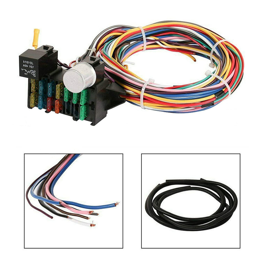 Universal 12 Circuit Wiring Wires Harness Fit for Muscle Car Hot Rod Street Rod XL Wires