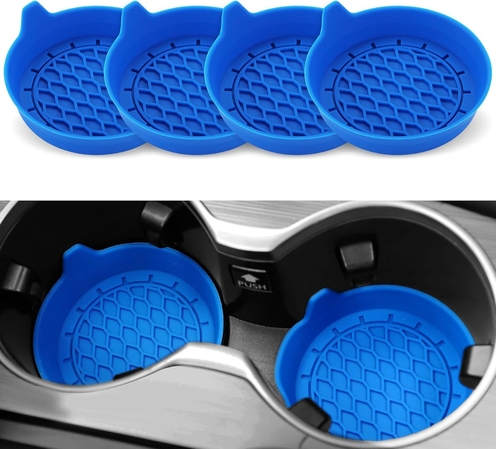 SINGARO Car Cup Holder Coaster, Silicone Cup Holder Insert, Universal Non-Slip Cup Holders, Car Accessories Interior for Women and Man Interior Sets 4 Pack Black