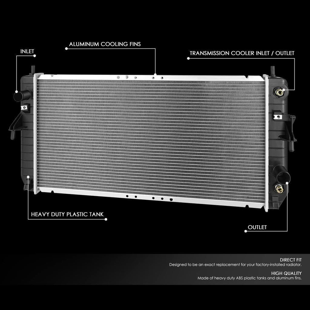 OEM-RA-13267 OE Style 1-Row Aluminum Core Radiator Compatible with 09-11 Buick Lucerne 3.9L, 30-1/2" W X 15-1/16" H X 1" D, 1-5/16" Inlet / 1-9/16" Outlet