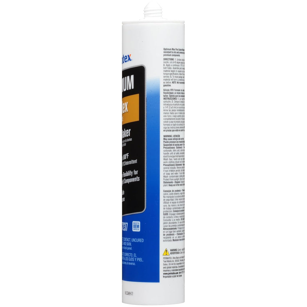 Permatex 82180 Ultra Black Maximum Oil Resistance RTV Silicone Gasket Maker, Sensor Safe And Non-Corrosive, For High Flex And Oil Resistant Applications 3 oz