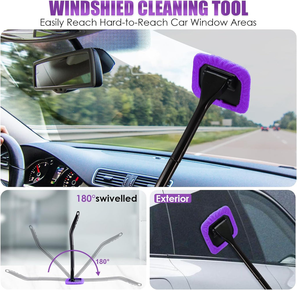 Viewsun 17pcs Car Cleaning Kit, Pink Car Interior Detailing Kit with High Power Handheld Vacuum, Detailing Brush Set, Windshield Cleaner, Cleaning Gel, Complete Auto Accessories for Women Gift