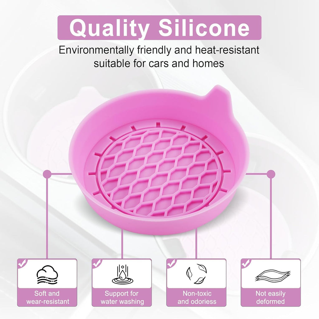 SINGARO Car Cup Holder Coaster, Silicone Cup Holder Insert, Universal Non-Slip Cup Holders, Car Accessories Interior for Women and Man Interior Sets 4 Pack Black
